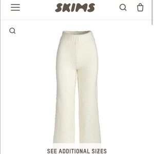 BNWT SKIMS White Wide Leg Cozy Knit Pants S/M